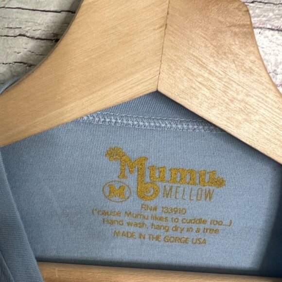 Show Me Your MuMu Blue and White Short Sleeve Tee - always on the slopes medium - Picture 5 of 8